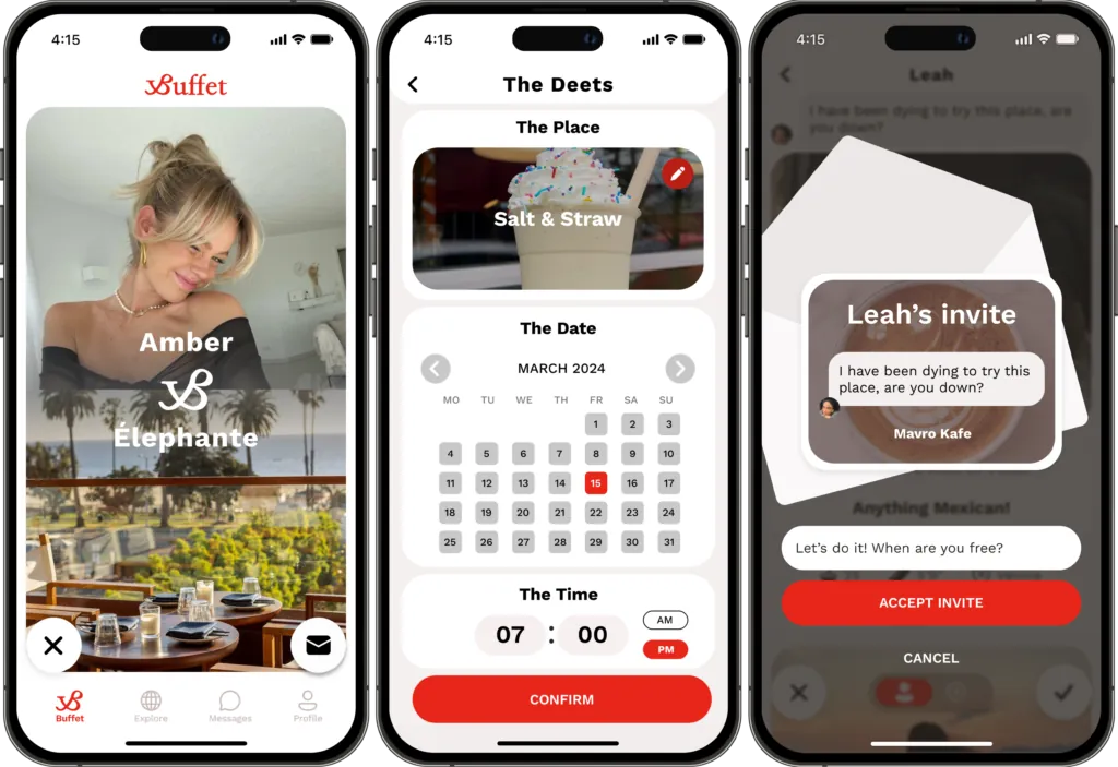 Buffet App Screens
